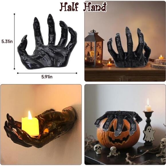 Halloween Decorations Indoor Gothic Decor: Pack of 3 Wall Mounted Creepy - Picture 3 of 7